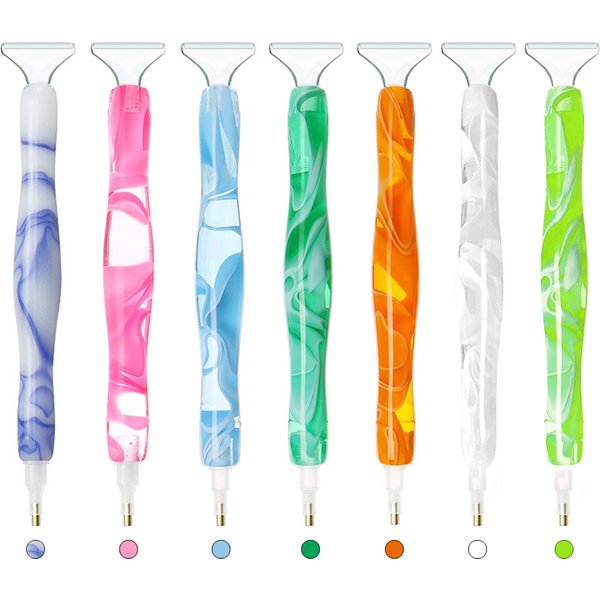 Stylo de peinture au diamant 5D, stylo à pointe en cristal, outils faits à la main avec têtes de forage à pointe en métal, accessoires de pointe de stylo multi-placeur