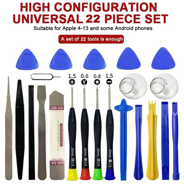 22 in 1 Mobile Phone Repair Tools Opening Screwdriver Set for iPhone iPad Laptop Computer Disassemble Hand Tool Kit Opening Tool
