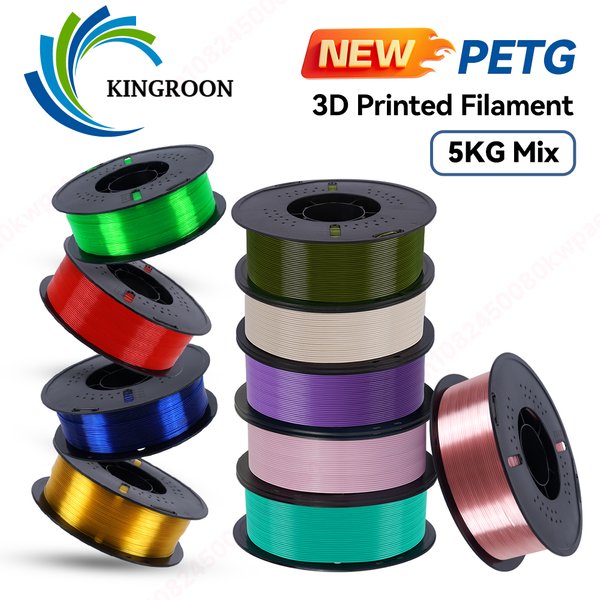 KINGROON 22LBS PETG Filament 3D-Drucker Filament 5/10 Rollen 1KG Umweltfreundliches Material mit guter Zähigkeit für FDM 3D-Drucker