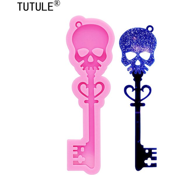 Moule en silicone avec trou de chaîne de continent, modules de clé de crâne, Seton, moule alimentaire pour har ant, chocolat, argile, résine, artisanat