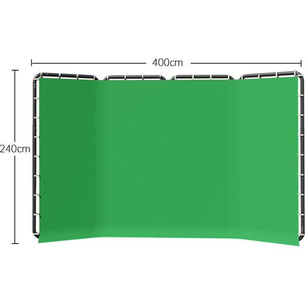 SH 240x400cm Hintergrundständer mit grünem Fotografie-Hintergrund für Videoaufnahmen im Wohnbereich