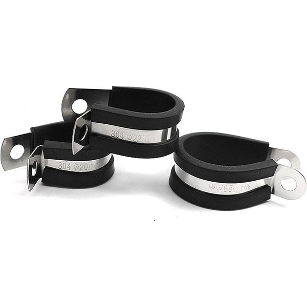 2 Teile/los 6MM-55MM 304 Edelstahl Gummi Gefüttert P Clips Kabel Montage Schlauch Rohr Klemme Mikalor