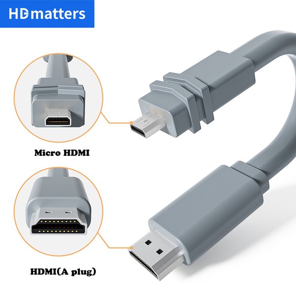 Câble Micro HDMI vers HDMI 4K 60Hz, câble adaptateur court HDMI vers Micro HDMI pour tablette Gopro Hero, caméra, écran portable, ordinateur portable