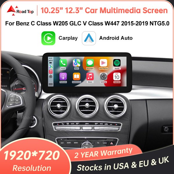 Linux Multimedia-Bildschirm Wireless CarPlay Android Auto für Mercedes-Benz W205 W176 GLC A C V Klasse W447 CLA GLA 2015-2018 NTG5.0