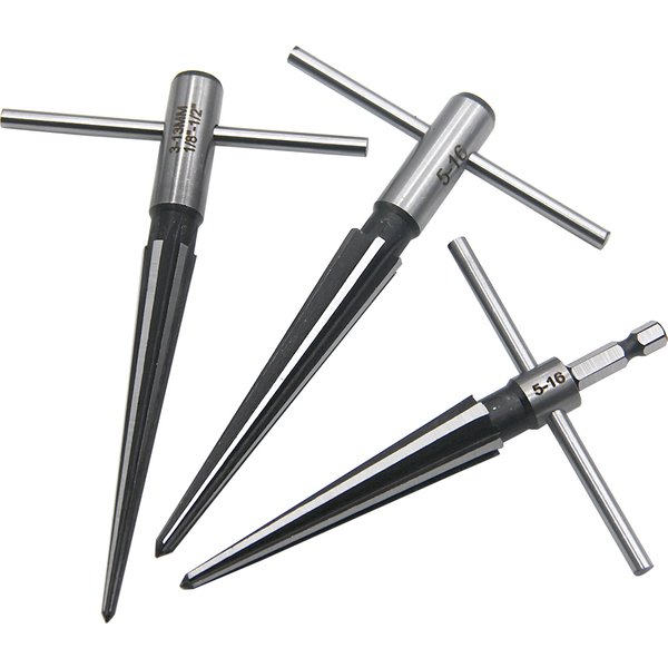Hand taper reamer 1/8-1/2 (3-13mm) 5-16 taper reamer chamfer opening countersunk head cutting tool hexagonal shank tool