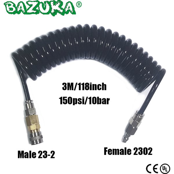 Tuyau flexible à ressort souple Air HPA, raccord femelle 2302, raccord mâle 23-2, adaptateur Foster à déconnexion rapide (US), tuyau de remplissage 150 psi/10 bar