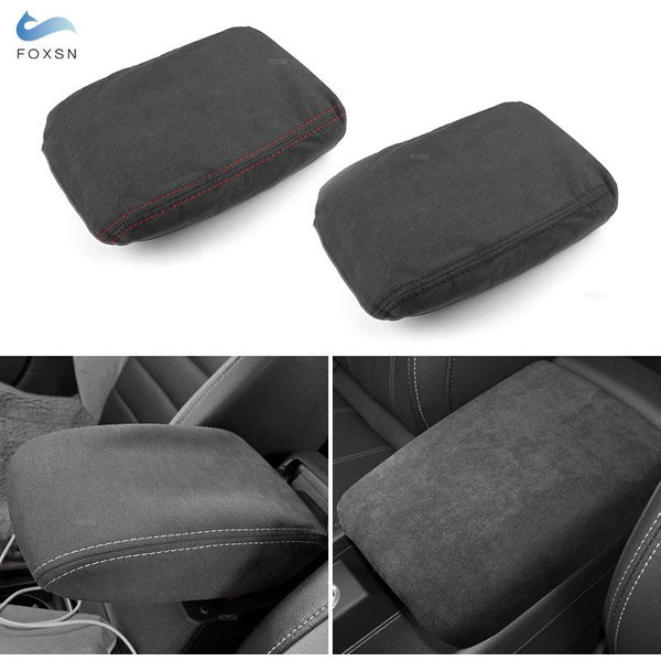 Couvercle de boîte de Console d'accoudoir central de style de voiture, garniture en cuir suédé pour VW Golf 6 2010 2011 2012 2013