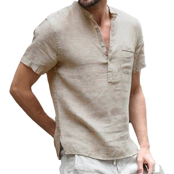 Été nouveau T-shirt à manches courtes pour hommes coton et lin Led décontracté hommes T-shirt chemise mâle respirant S-3XL