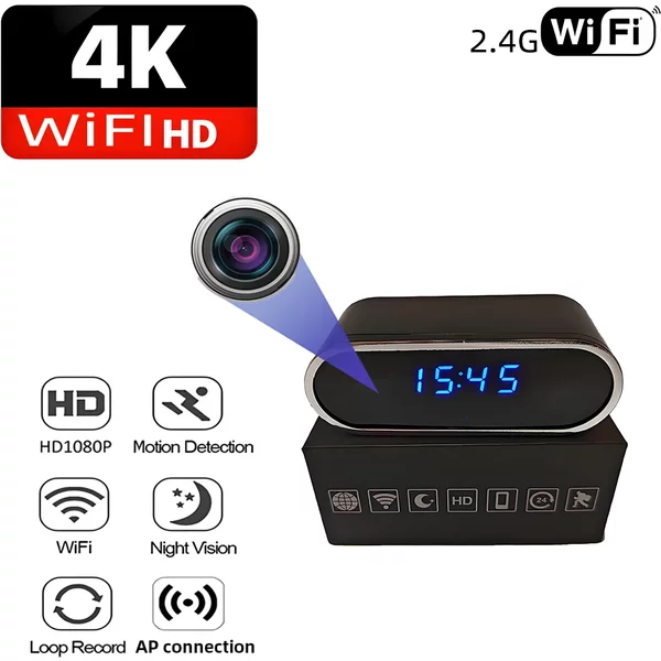 Caméra de surveillance à distance 1080P FHD, prend en charge le WiFi 2.4G, la détection de mouvement, la vision nocturne infrarouge, mini caméra sans fil pour la maison