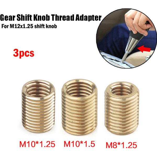 3 Pcs Universal Car Auto Gear Stick Shift Shifter Knob Boot Retainer Screw Adapter M8X1.25 M10X1.25 M10X1.5 Shift Knob Adapter