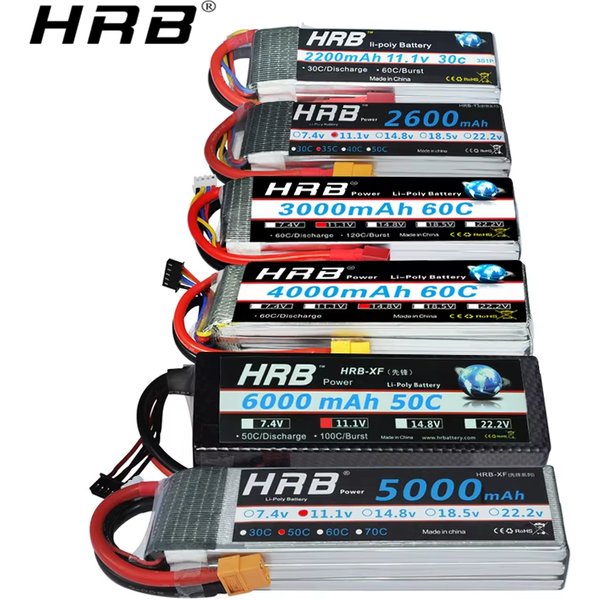 Akumulator HRB Lipo 2S 3S 4S 6S 1300mah 1500mah 2200mah 2600mah 5000mah 6000mah 4000mah 7.4V 11.1V 14.8V 22.2V T XT60 RC Parts