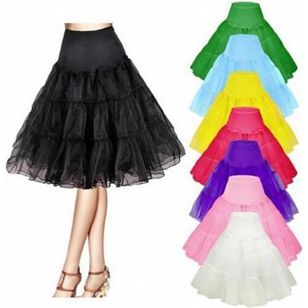 Damen 50er Jahre Vintage Tüll Petticoat Half Slip Tutu Unterrock