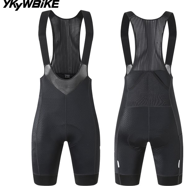 KYWBIKE Herren Pro Fahrrad Trägerhose Sommer Atmungsaktiv Feuchtigkeitsableitend 3 Taschen Langstrecke Rennrad MTB Profi Team Radhose