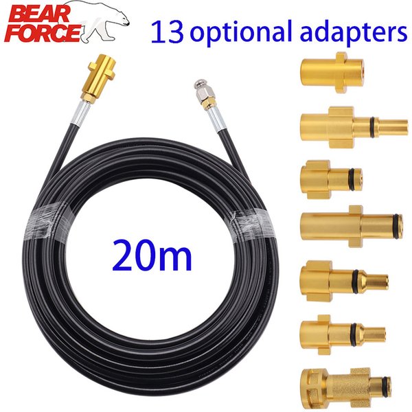 20m Sewer Drain Water Cleaning Hose Sewage Pipe Blockage Clogging Hose Cord Nozzle for Karcher Bosch High Pressure Jet Washer