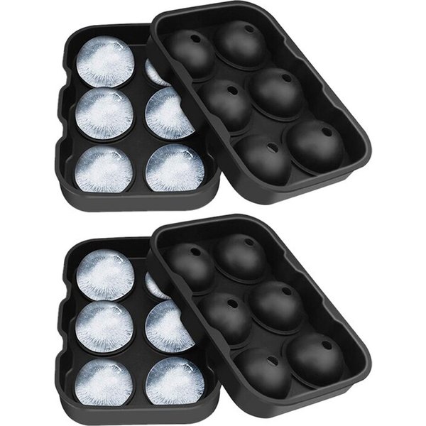Plateaux à glaçons en silicone avec couvercle, sphère, machine à boules, whisky et cocktails, bourbon, réutilisable et sans BPA