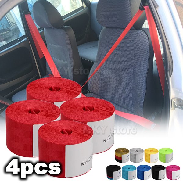4 pièces universel Auto 3.6M renforcer ceinture de sécurité sangle tissu voiture de course modifié siège ceintures de sécurité harnais sangles en gros