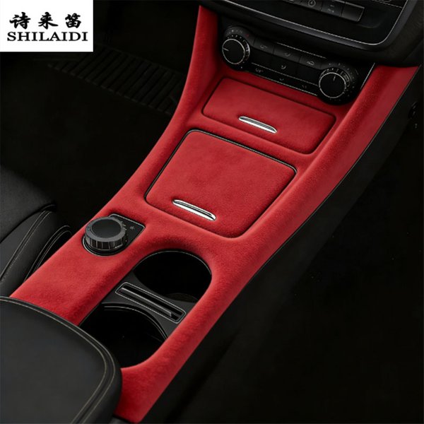 Panneau de garniture d'accoudoir en cuir suédé pour console centrale de voiture Mercedes Benz Classe A W176 CLA C117 GLA X156 conduite à droite