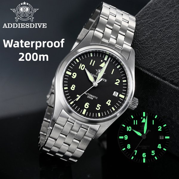 ADDIESDIVE – montre de luxe pour hommes, automatique, mécanique, pour loisirs et affaires, fluorescente, étanche, en acier inoxydable 8215 316L