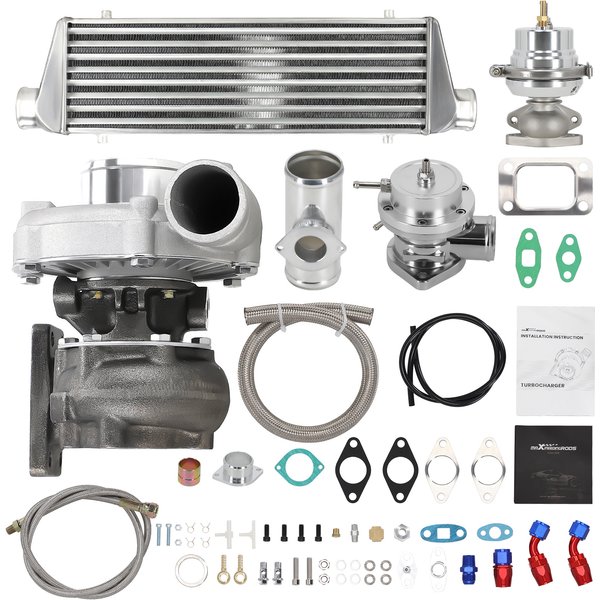 T3 T4 TO4E T04E 400 PS Universal Turbo Turbolader Kit mit Wastegate Ladeluftkühler