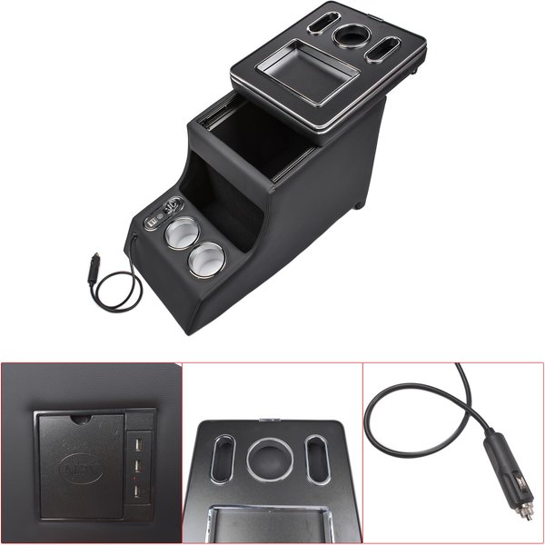 Boîte d'accoudoir AP02 pour Benz Vito W447 avec éclairage LED central noir 2016 2017 2018 2019 2020 2021