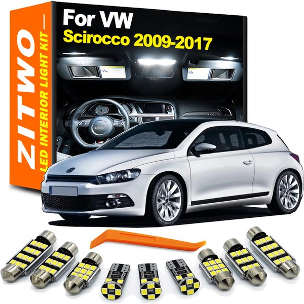 ZITWO 11 Stücke Für VW Volkswagen Scirocco R 2009 2010 2011 - 2014 2015 2016 2017 LED Innenbeleuchtung Stamm Courtesy Bulb Kit Canbus