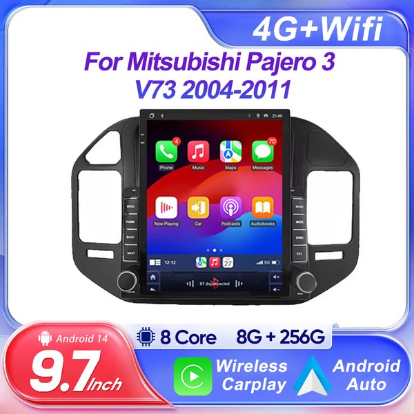Autoradio Android pour Mitsubishi Pajero 3 V73 9.7-2004, 2011 pouces, écran vertical, navigation GPS, lecteur vidéo, limitation 2 DIN