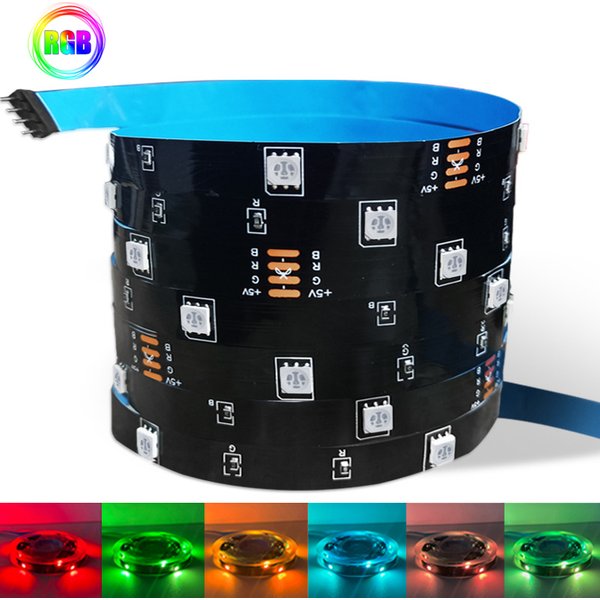 Bandes LED 5V pour téléviseur, ruban LED intelligent 5V, bandes LED flexibles adhésives 18 LED/m, bande LED RGB 4 broches