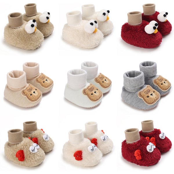 Fashion Baby Socks Shoes Boy Boys Girl Cartoon Toddler First Walkers Booties Cotton Comfort Soft Anti-slip Warm Infant Crib Shoe