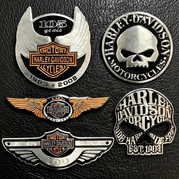 Für Harley Davidson Metall-Motorrad-Logo-Aufkleber, Emblem, Dekorativer Rahmenstreifen, Universell Passend, Wasserdicht, Langlebig