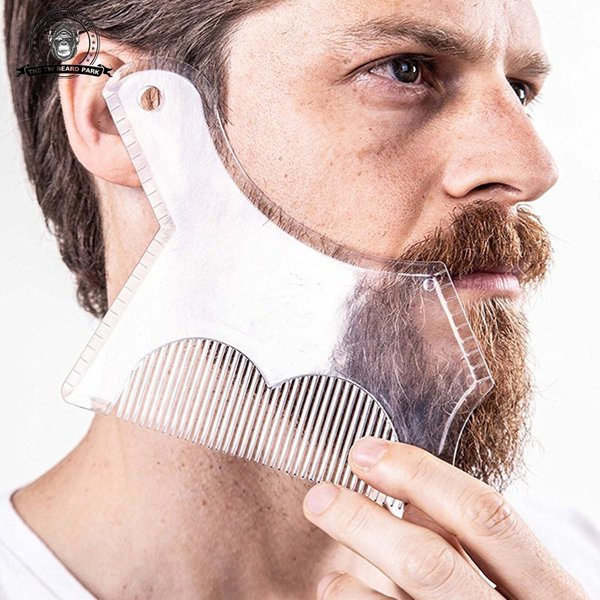 1 stücke All-In-One Kreative Neue Innovative Design Bart Gestaltung Werkzeug Trimmen Shaper Eingebaute Kamm für männer bart Rasieren Werkzeug