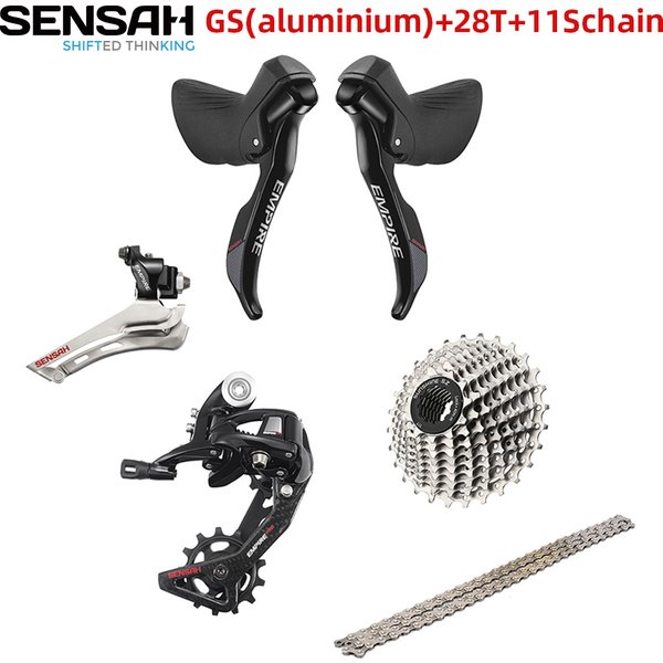 SENSAH EMPIRE 6 Kits 2x11 vitesses 22s groupe de route manette de vitesse R/L + FD + dérailleurs RD + Cassette/chaînes en aluminium