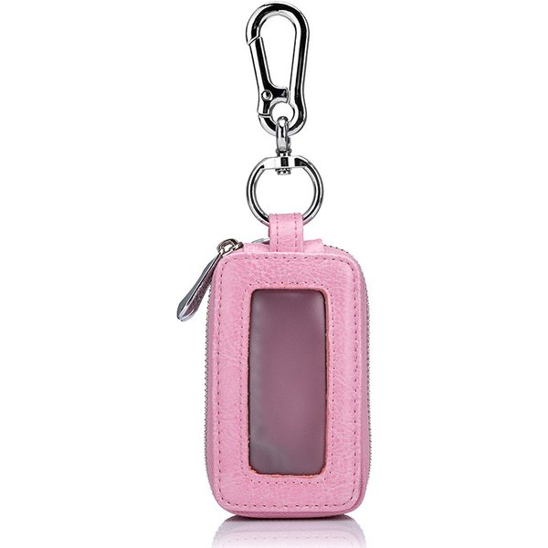 Porte-clés de voiture universel en cuir avec 2 fermetures éclair, étui de rangement pour clés de voiture, pour hommes ou femmes