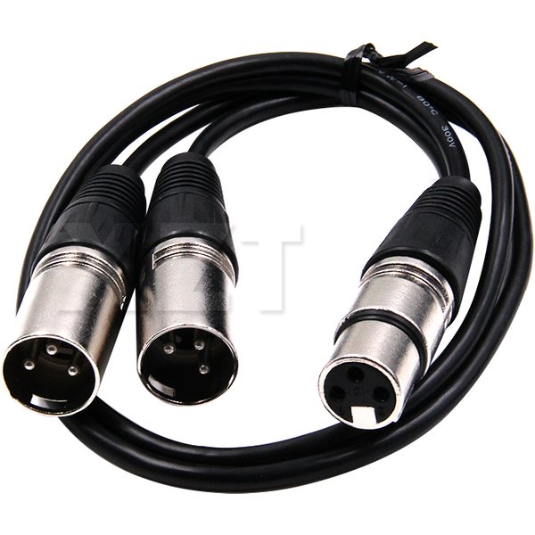 50 cm XLR femelle Double mâle ligne Audio XLR CANNON femelle deux mâles 3 broches câble Audio XLR y-split mâle 3P canon séparateur convertisseur