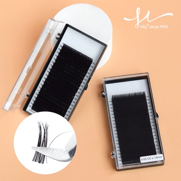H & L DESDE 1990 20 rangées d'extensions de cils fournitures cils individuels Volume de soie Premium cils classiques doux mat noir foncé