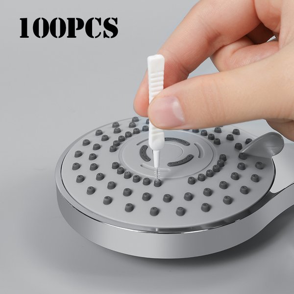 50/100Pcs Douche Tête Brosse De Nettoyage Blanc Petite Brosse Pores L'écart Propre Anti-colmatage En Nylon Pour Cuisine Toilette Téléphone Trou