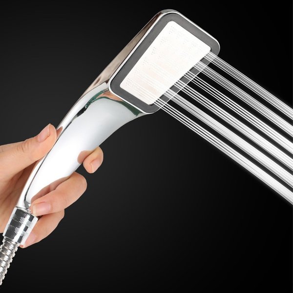 300-Hole Square Hand-Held Pressurized Shower Head Shower Nozzle Bath Shower Pressurized Shower Head Water-Saving Shower Head