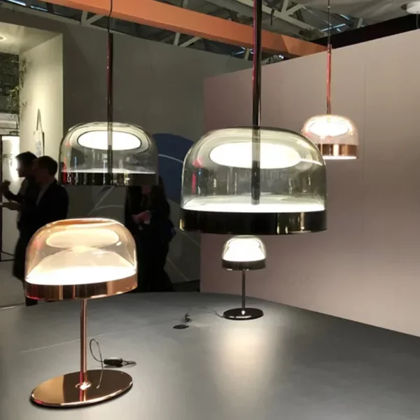 Lampe autoportante design post-moderne or rose, luminaire décoratif d'intérieur, idéal pour un salon, un restaurant ou une chambre à coucher