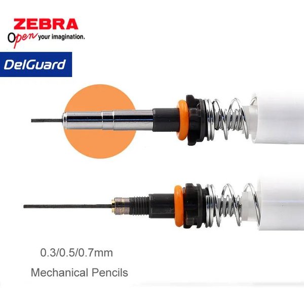 Japan Mechanical Pencil ZEBRA DelGuard 0.3/0.5/0.7mm Continual Lead Multi Color Automatic Pen Aesthetic School Supplies for Kids