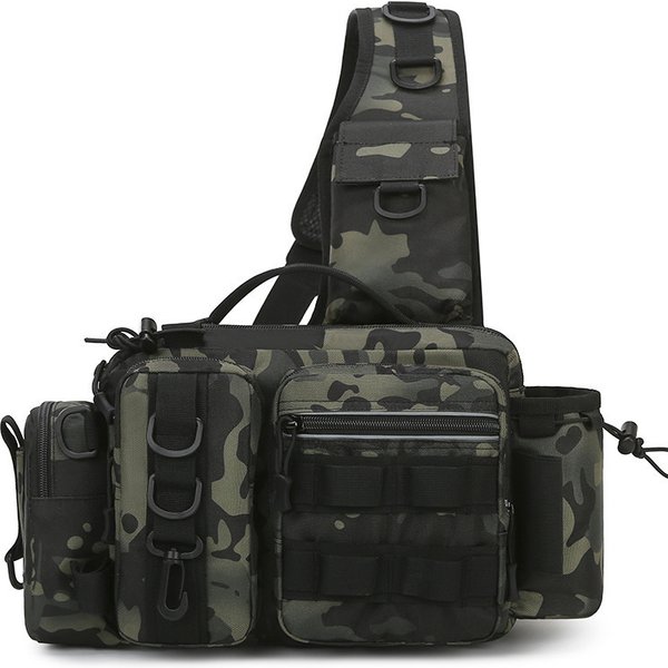 Men Fishing Tackle Bag Single Shoulder Crossbody Tactical Bags Waist Pack Fish Lures Gear Utility Storage Fishing Box Chest Bag