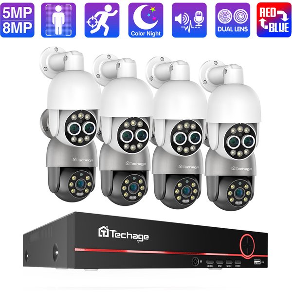 izanма Estat UHD 8CH 4K PTZ POE 8MP Zwei-Wege-Audio NVR Human Detect ONVIF Estatт Daug__