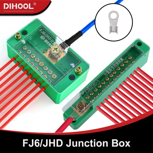 FJ6/JHD Anschlussdose Unipolarer Splitter 1-IN Multi-OUT Messdrahtverbinder Einphasiger Klemmenblock-Verteilerkasten