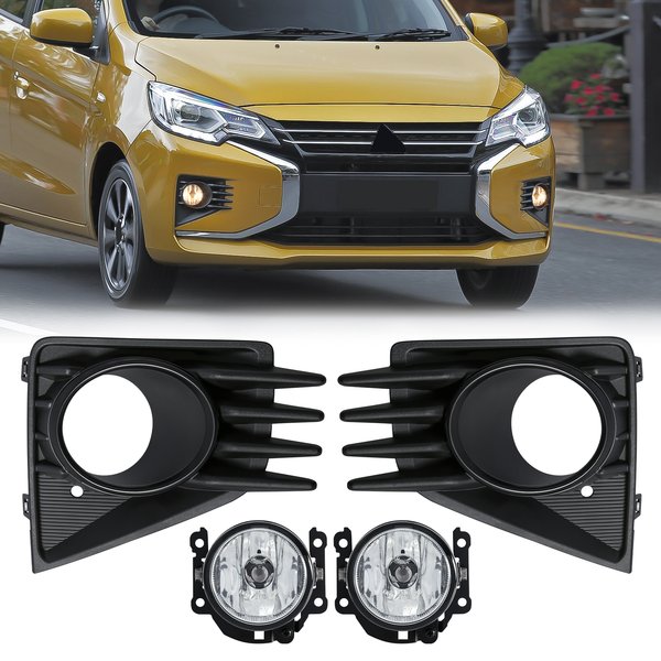 Für Mitsubishi Attrage Mirage 2020 2021, Nebelscheinwerfer, Tagfahrlicht, Halogen, Tageslicht, Grill, Lünette, Kabelbaum