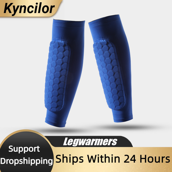 1 PC Beinmanschetten Schienbeinschoner Stoßfeste Waben-Nylon-Stützsocke Schienbeinschutz Fußballausrüstung Fußballschilde Sport-Leggings