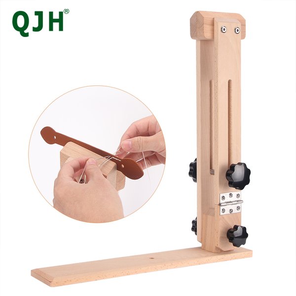 QJH Leather Stitching Pony Hand Stitching Horse Table Desktop DIY Sewing Clamp Craft Working Tools 180° Adjustable Beech Wood