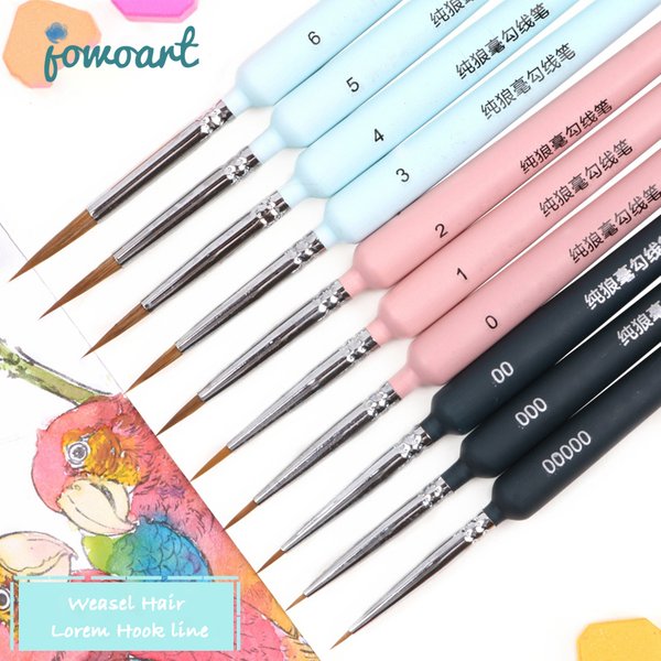 Wiesel Haar Haken Linie Stift Zeichnung Öl Gouache Aquarell Acryl Pinsel Set Ultra Feine Strich Linie Malerei Stein Schuhe Kunst