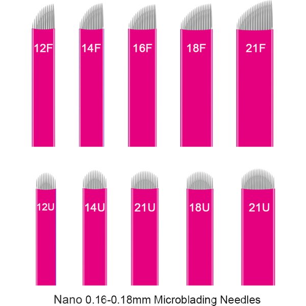 50/100 pièces 0.16/0.18mm lames Tebori aiguilles de Microblading maquillage Permanent sourcil tatouage Microblade manuel stylo de tatouage fournitures