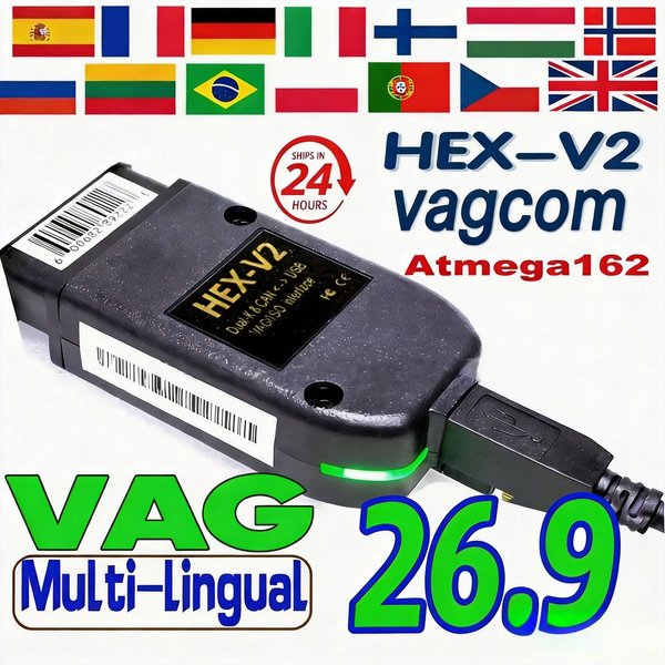 2026 VCDS VAGCOM Interface VCDSCAN HEX V2 Update 26.9 FÜR VW, AUDI, SKODA, SEAT Mehrsprachige Auto-Diagnosewerkzeuge