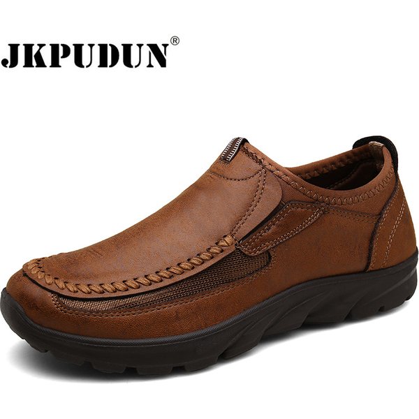 Leather Men Casual Shoes Zapatos Brand Men Loafers Moccasins Breathable Slip on Driving Shoes Plus Size 39-48 Drop Shipping