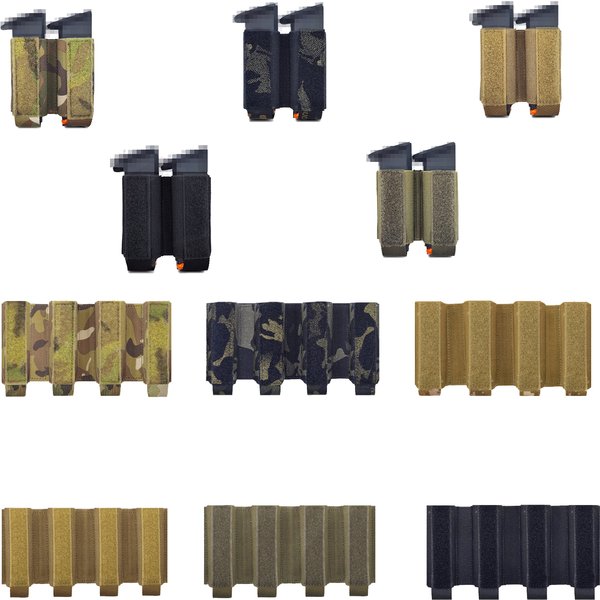 Airsoft Eingebaute Elastische 9mm Magazintasche Taktische Doppel-/Vierfach-Magazintasche Brust-Hängetasche Plattenträger-Tasche