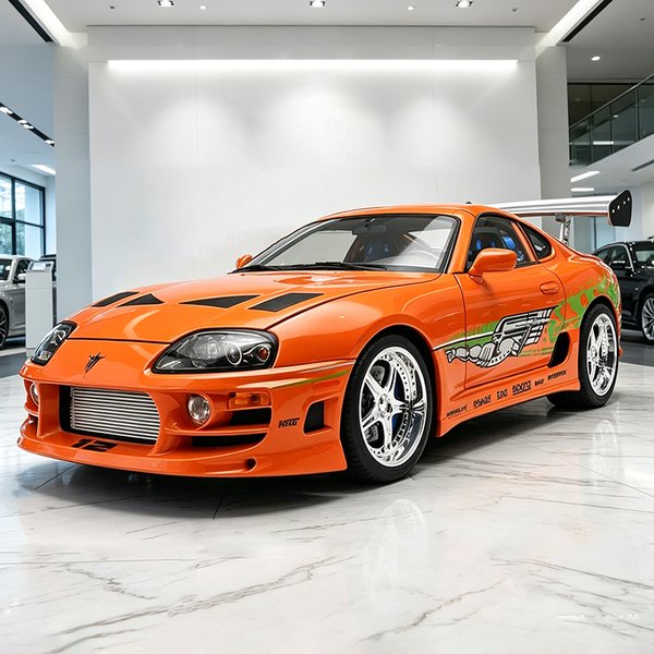 1:24 Brian Supra A80 JDM Supersportwagen Modellauto aus Legierung mit Sound und Licht, Rückzieh-Automodell, Sammlerstück, Geburtstagsgeschenk
